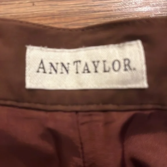 Vintage Ann Taylor 6 High-Rise Brown Silk Tailored Women’s Pants - Picture 2 of 7